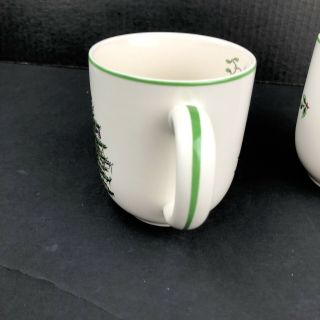 Set of 2 Spode Christmas Tree Holly Mugs S3324 - A6 Ivory Holiday Coffee Cup 2