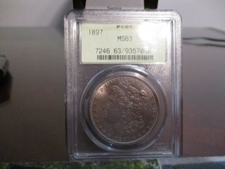 1897 - P Ngc Ms 63 Morgan Silver Dollar Ogh Vam 5