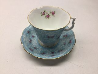 Royal Albert True Love Light Blue Cup And Saucer Small Chip