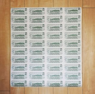 1973 Canada/canadian Uncut Sheet Of 40 1 Dollar Bills B - N1