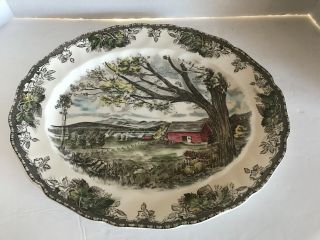 Johnson Brothers The Friendly Village Harvest Time 13.  75” Oval Platter England