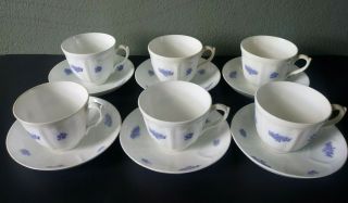 Adderley - Chelsea (embossed) - Tea Cups & Saucers - Set Of 6 - 1912 - 1926