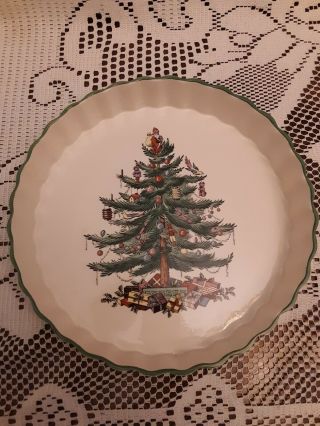 Spode Imperial Cookware Christmas Tree Scalloped Edge 9 1/4” Quiche Baking Dish