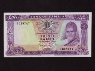 Zambia:p - 13c,  20 Kwacha,  1969 K.  Kaunda Unc