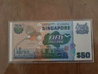 Singapore $50 Bird Series Banknote 1976 Unc 126054