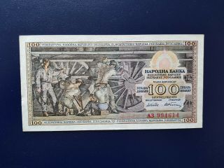 Yugoslavia 100 Dinara 1953 Aunc
