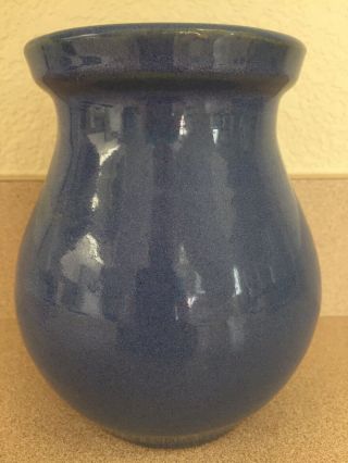 Vintage Zanesville Blue 508 Vase Art Pottery Stoneware Pot 6 " X 5 "