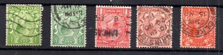 Gb Kgv 1912 - 22 Inverted Watermark Fine Set To 2d Sg354 - 368wi Ws15042