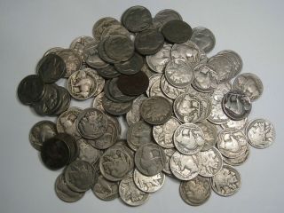 100 Full - Date Buffalo Nickels.  Mostly 1930 