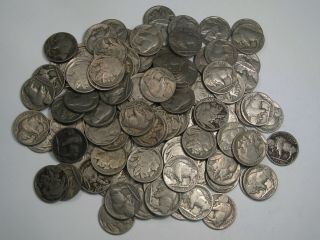 100 Full - Date Buffalo Nickels.  Mostly 1930 