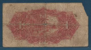 Straits Settlements Malaysia Singapore 1 Dollar,  1927,  P 9a,  VG tear 2