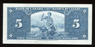 1937 Bank of Canada $5 Banknote Cat BC - 23c - EF - S/N: E/S9873008 2