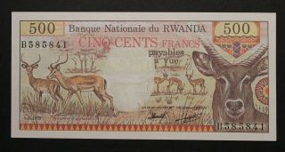 Rwanda 2 X 500 Francs 1978 & 1981.  Pick 13 & 16.  Uncirculated.