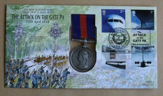 The Attack On The Gate Pa 1864.  2002 Benham Zealand Wars Medal Cover