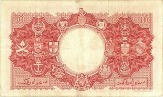 Malaya & British Borneo $10 Dollars Currency Banknote 1953 2