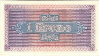 Faeroe Islands 1 Krone Currency Banknote 1940 PMG 64 CU 3
