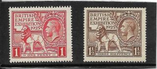 Gb.  1925 Wembley Exhibition Set (2) Fine Lmh.  Sg.  432 - 3.  (353)