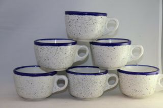 6 Syracuse China - Kings Inn - Wide Coffee Cup Mug - Cobalt Blue