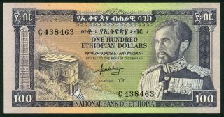 Ethiopia 100$ 1966 Emperor Haile Selassie & Lalibela Rock Church P29 Unc
