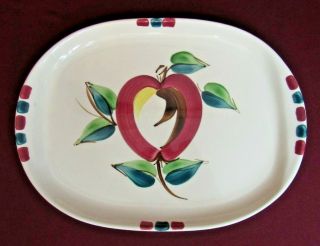 Purinton Slip Ware Pottery Mid Century Modern Apple Pattern Oblong Platter