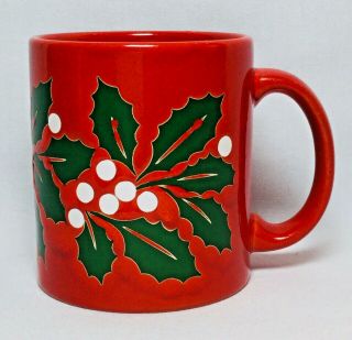 Waechtersbach Holly Berries Coffee Tea Mug Christmas Holiday Germany Red Euc