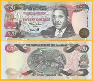 Bahamas 20 Dollars P - 65a 2000 Unc Banknote