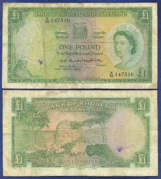 Rhodesia And Nyasaland 1 Pound 1959 -