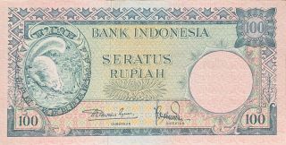 Indonesia Banknote,  100 Rupiah 1957 “squirrels “ (animal Series) Unc