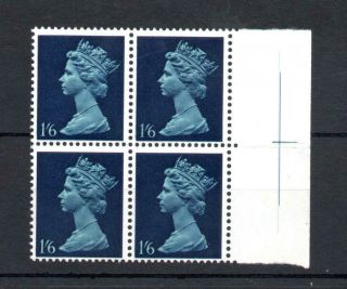 1/6 Gum Arabic Machin Unmounted Block Of 4 With Phosphor Omitted Cat £60