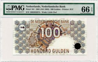 Netherlands - 100 Gulden 1992 P101 Pmg Gem Unc 66 Epq