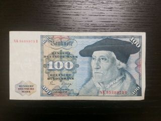 1980 Germany 100 Deutsche Mark,  Bank Note,  Deutsche Bundesbank 1962