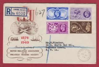Gb Fdc.  1949 Upu Set On Illustr.  Cover With Clear 10 Oc 49.  Old St.  C£80 Gb1719