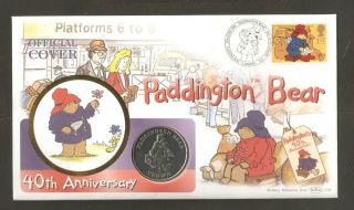 1998 Paddington Bear 40th Anniversaryr Ltd Edn Coin Cover - Gibralter Crown Coin
