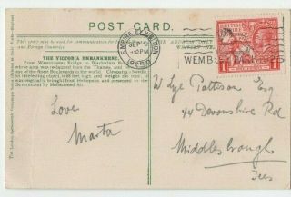 Gb Postmark & Stamp On Postcard British Empire Exhibition Wembley 1925
