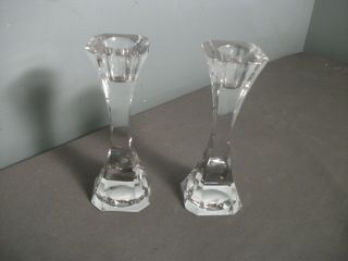 2 Villeroy & Boch Lead Crystal Candle Stick Holders - Clear - 6 1/2 " T - Sb