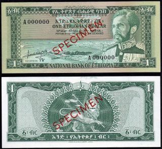 Ethiopia - 1 Dollar 1966,  P - 25a,  Specimen Unc