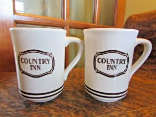 Set Of (2) Buffalo China,  " Country Inn " Restaurant,  Diner Coffee Cups Mugs