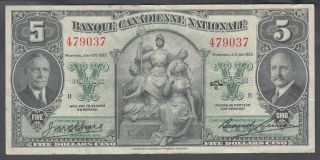 1935 Banque Canadienne Nationale 5 Dollars Bank Note