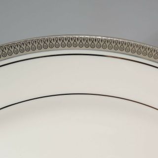 Pickard China Geneva (ivory Background) 10 7/8 Dinner Plate Platinum Encrusted