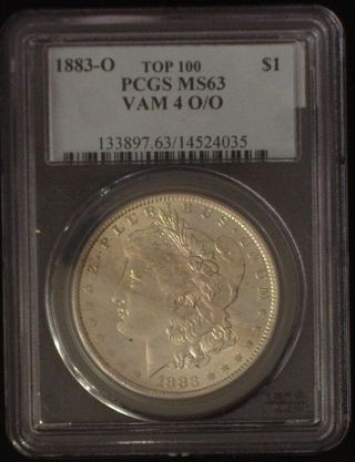 1883 - O/o Vam - 4 Top 100 Aoh Pcgs Ms63 Morgan Silver Dollar [inv 163]