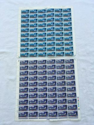 2 X Part Sheets Pre - Decimal Stamps Efta 9d & 1/6 Qeii 1967 S435