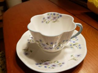 Shelley Blue Rock Dainty Tea Cup And Saucer