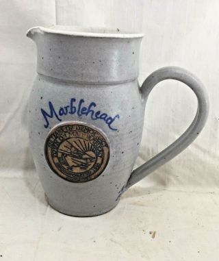 Great Orig.  Vint.  1999 Marblehead Ma Elm Street Pottery Stoneware Pitcher 7 "