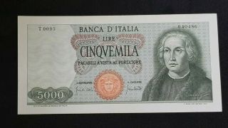 Bank Of Italy,  5000 Lire 1970,  Aunc