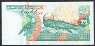 Surinam 25 Gulden 1995 UNC Solid Serial 777777 Centrale Bank van Suriname P138b 2