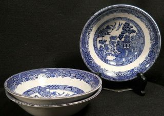 Johnson Brothers Blue Willow 6 " Desert,  Cereal,  Soup Bowls - Set Of 3