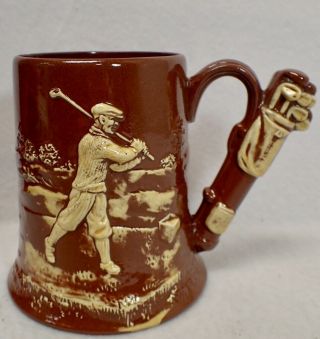 Vintage 1950s Hand - Made Dartmouth Pottery Devon Mug Tankard Stein Golfing Gift