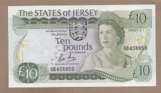 Jersey: 10 Pounds Banknote,  (au/unc),  P - 13b,  1976,