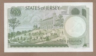 JERSEY: 10 Pounds Banknote,  (AU/UNC),  P - 13b,  1976, 2