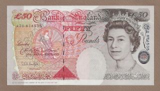 Great Britain: 50 Pounds Banknote,  (au/unc),  P - 388a,  1994,